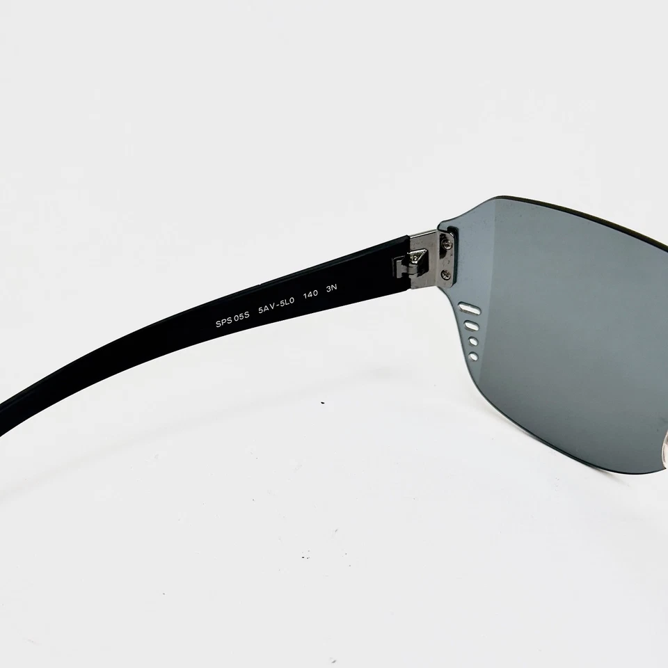 Gafas de sol unisex PRADA LINEA ROSSA Sport 05S goma negra máscara espejo PS05SS Foto 2 de 4