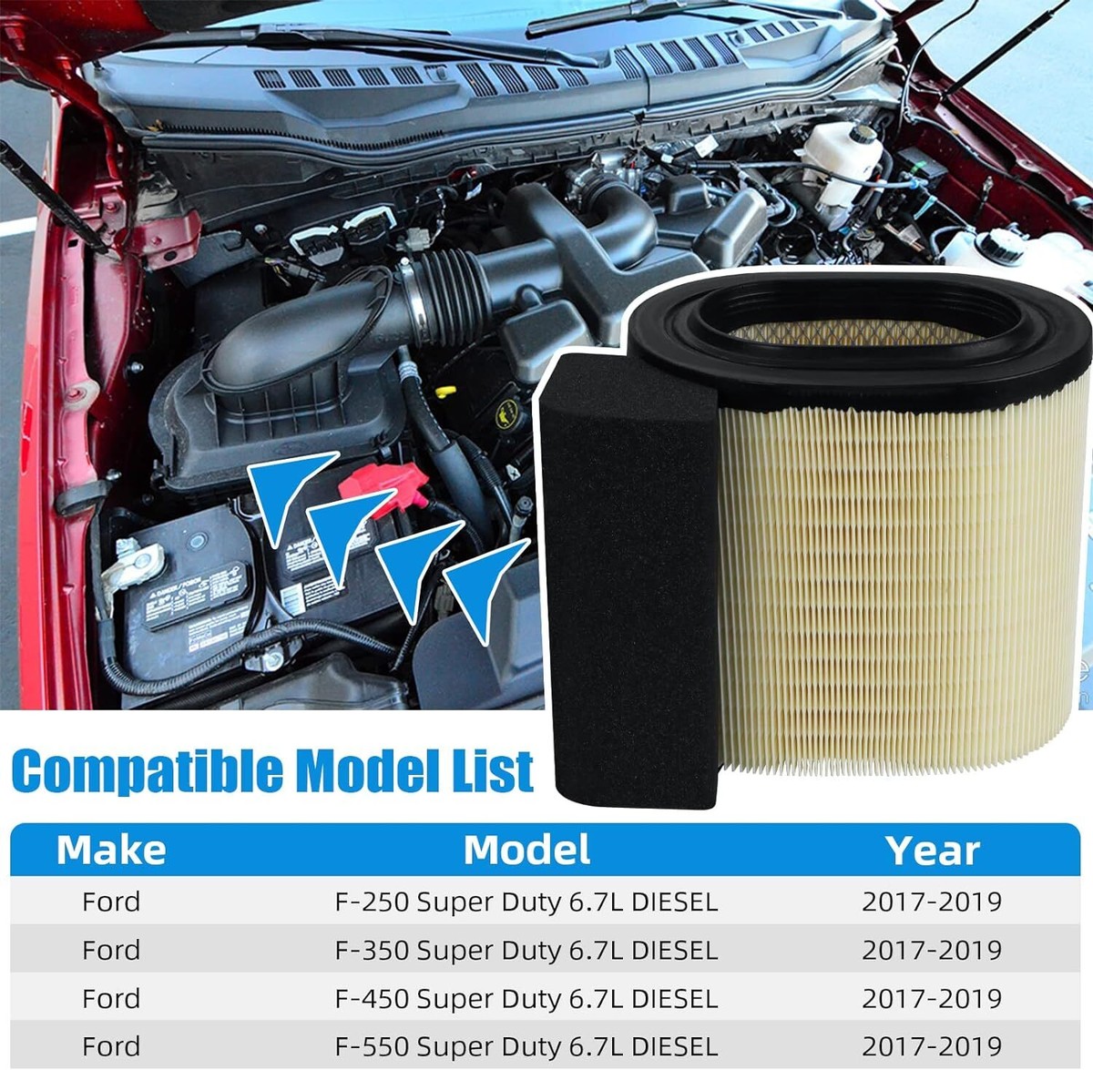 new 4Ford 6.7L Power strokeFA1927 HC3Z-9601-A Engine Air Filter | eBay