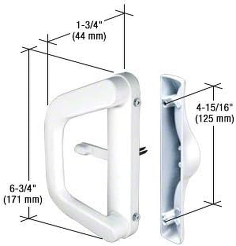 Sliding Patio Door Handle Set for Milgard, White eBay