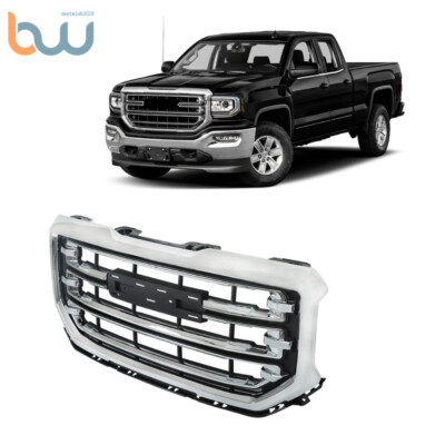 Front Bumper Grille Chrome Trim Grill For 2016-2019 GMC Sierra 1500 Replacement