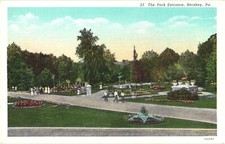 Hershey PA Park Entrance Hersheypark Linen Postcard 1931 Unused