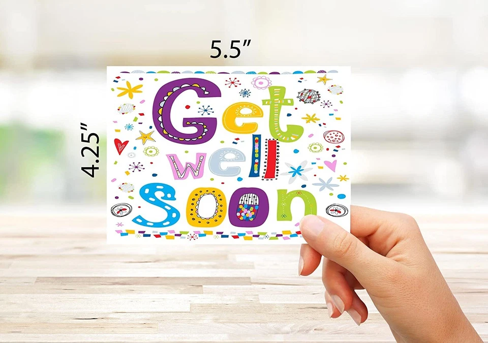 Get Well Soon Cards-Blank Inside with Envelopes-12 or 24 Packs-5.5"x4.25" - Image 3 of 4