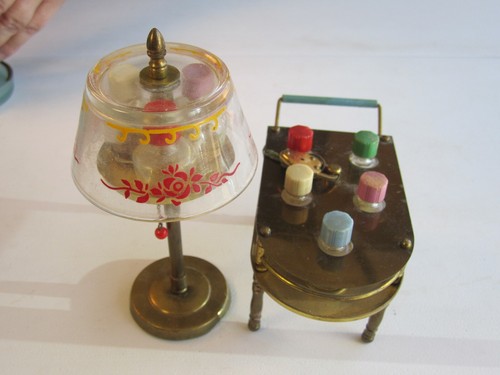 Vintage Miniature Stuart Perfume Hi-Light Floor Lamp & Handled Cart Sets - Picture 9 of 9