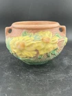 Roseville Art Pottery Peony Jardiniere 2 Handled Bowl Vase 661-3" USA Pink/Green