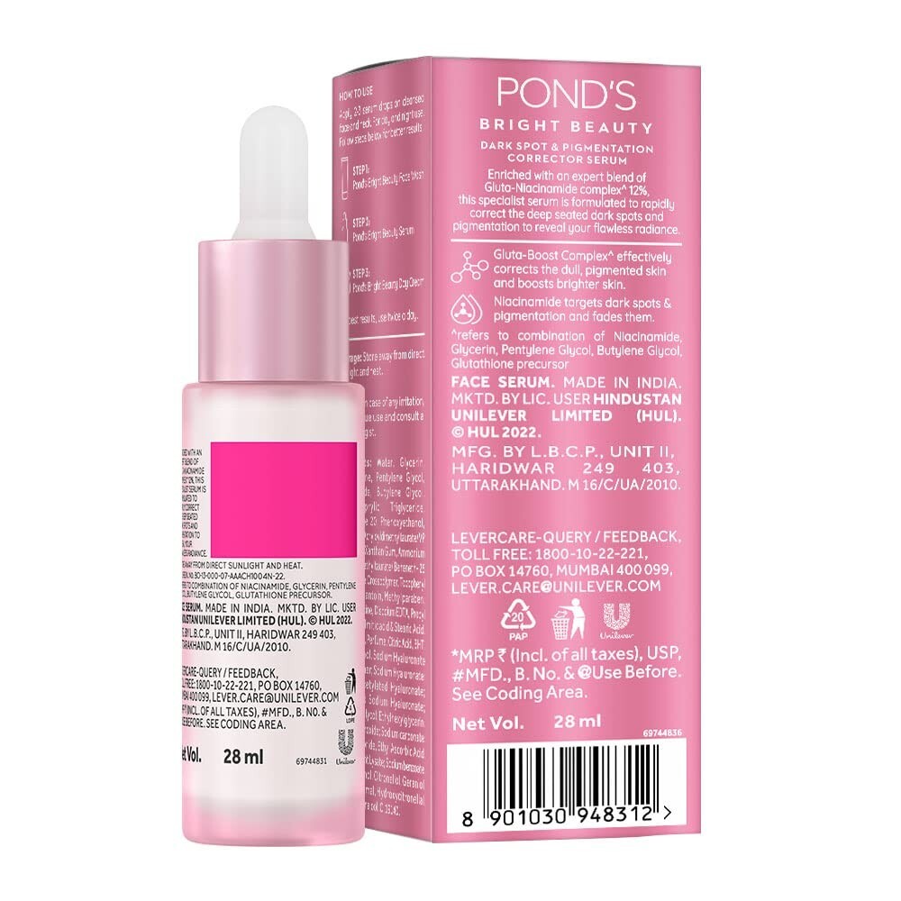 ponds glutathione serum Pond's Bright Beauty Anti-Pigmentation for Flawless Radiance with 12% Gluta-Niacinamide Complex its efficacy stands undisputed Skin Goal: Brighten & Even Tone Form:Capsule B12 Shot | The