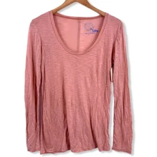 Blue Life Scoop Neck Long Sleeve Nude Color Small New