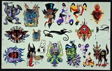 Artist Mix STICKER SHEET Decal Silkscreen Full Color Press Check Uncut Rare Shag