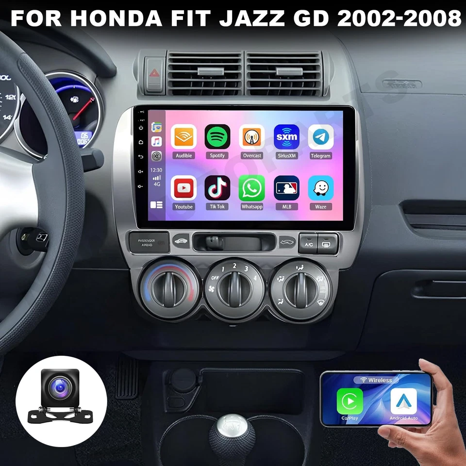 64G For Honda Fit Jazz 2002-2008 Carplay Android 15 Auto GPS FM Car Stereo Radio Foto 3 de 4