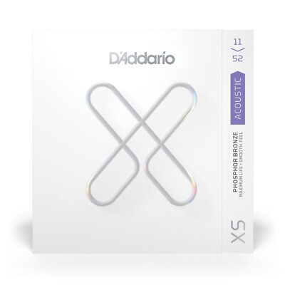 D'Addario XSAPB1152 XS Phosphor Bronze Acoustic guitar strings, Custom Lt, 11-52
