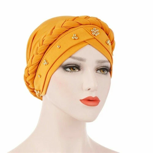 Women Ladies Hair Braid Loss Hat Wrap Cancer Chemo Cap Muslim Head Scarf Turban - Picture 22 of 58