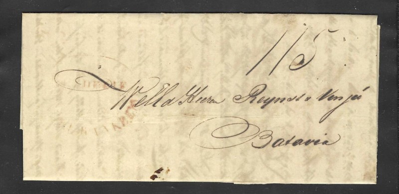 NETHERLANDS-NED INDIES-STAMPLESS-1860 ISH-FOLDED LETTER-BATAVIA-FAULTY--#59