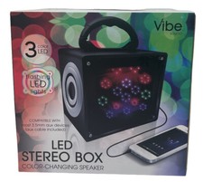 Vibe LED Stereo Speaker, w/LED FLASHING COLORFUL LIGHTS 3.5mm Aux Cable -NEW