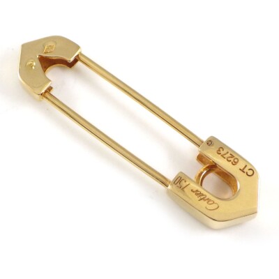 小梅ちゃん様　cartier カルティエ ブローチ ゴールド h7 Cartier Brooch Entrelace C2 2C Safety Pin Motif 750(18K) Yellow