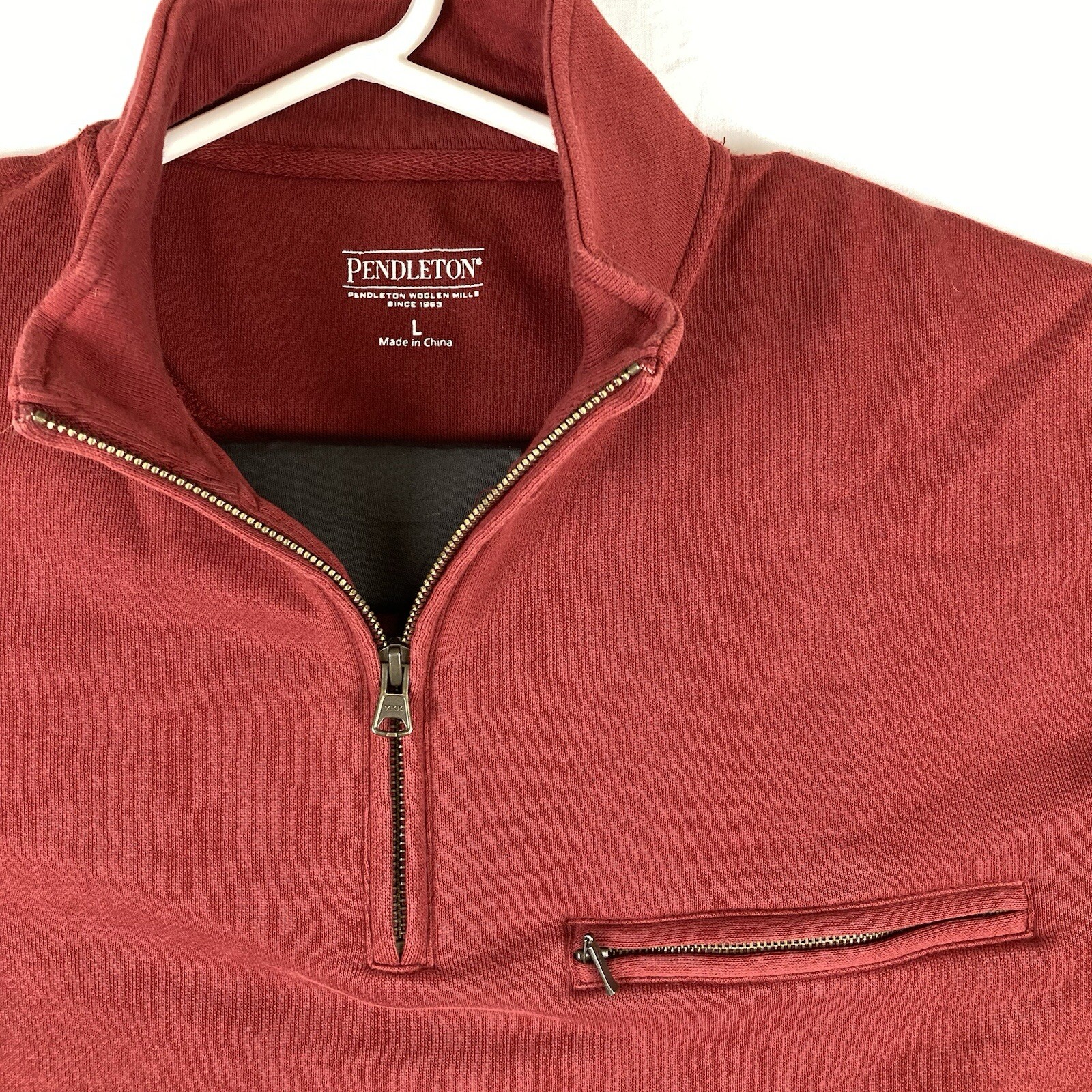 Pendleton Red Pullover Fleece Lined Sweatshirt 1/… - image 3