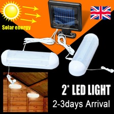 2x Solar Powered LED Lights Rechargeable Garage Shed Light Garden Indoor Outdoor