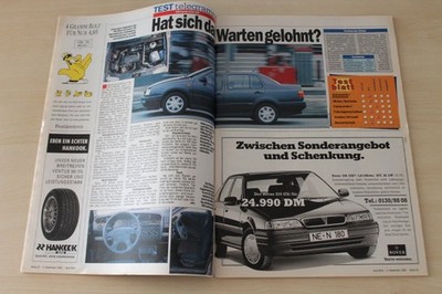 Auto Bild 49/1993 VW Vento GTD 1.9 TDI mit 90PS im TEST auf einer Seite