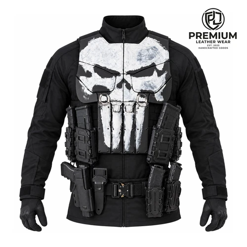 Punisher Tactical Vest Frank Castle Cosplay Black Combat Armor Costume - product listing photo