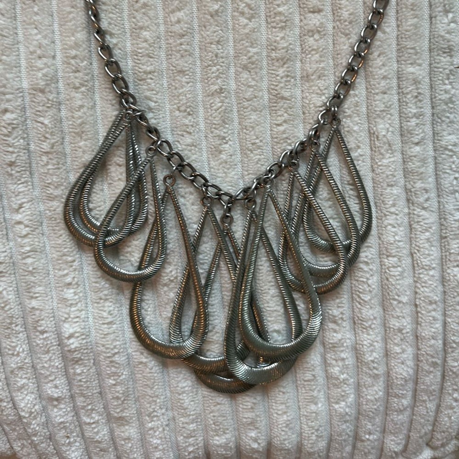 NY statement silver tone necklace - image 2