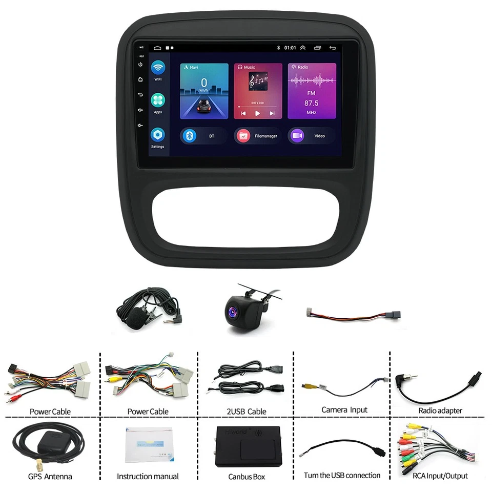 Für Opel Vivaro B Renault Trafic 3 Android 13 Autoradio GPS Navi WiFi mit Kamera - Bild 3 von 4