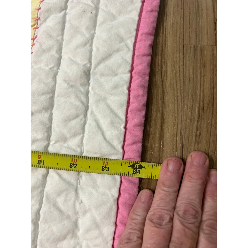 Edredón Pottery Barn Kids Twin Mariposa Flor Retazos Amarillo Rosa Verde Foto 4 de 4