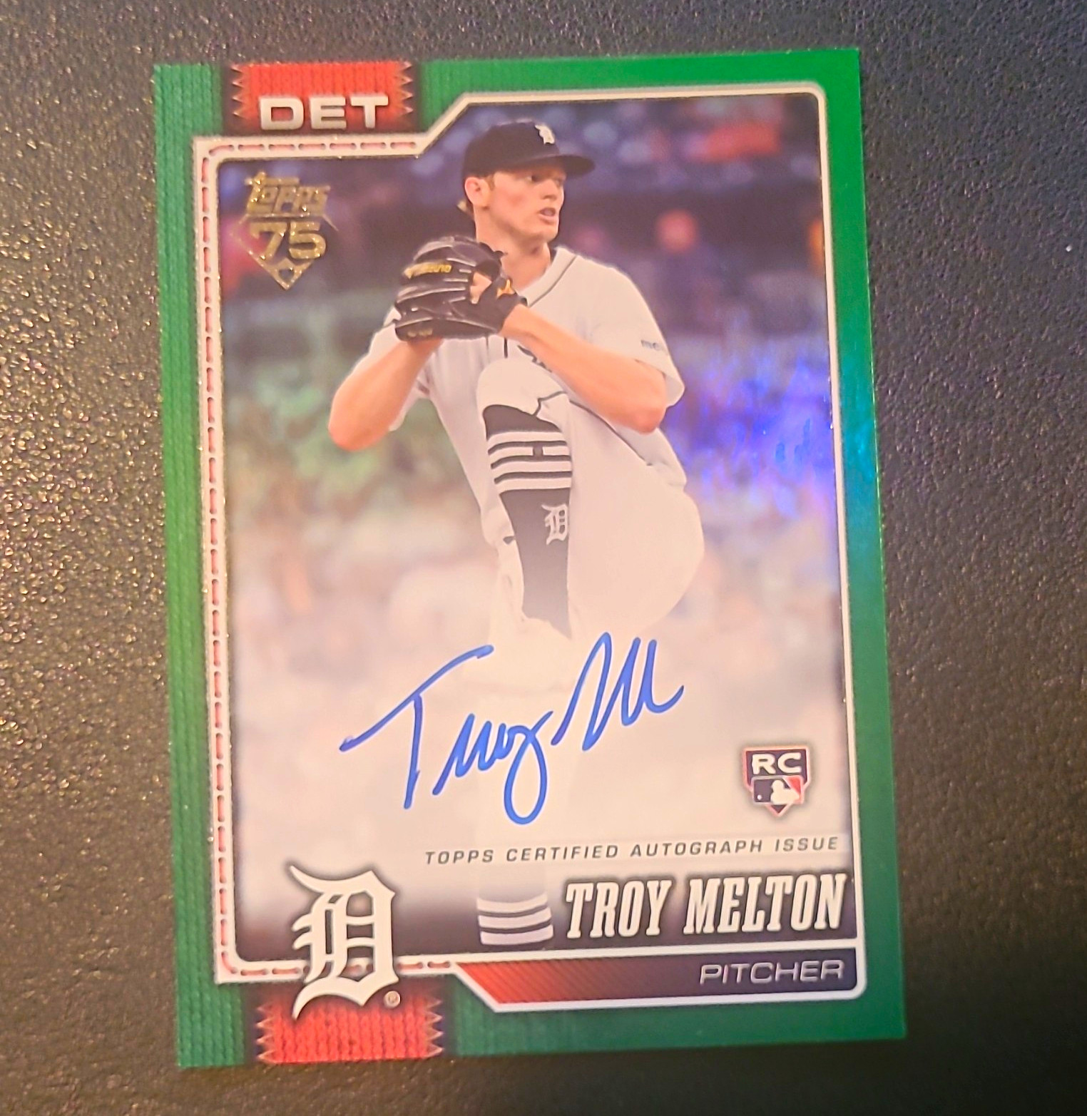 Topps 2026 Series 2 Troy Melton RC Auto Real One Green Foil /99 #212