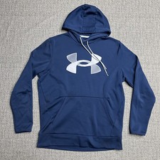 Under Armour Men's Qualifier Hooded Anorak Medium Navy Blue Drawstring Pocket