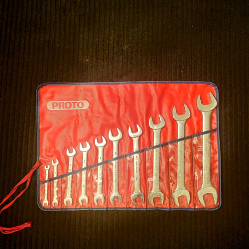 PROTO Tools USA, Open End Satin Wrench Set 1/4"-1-1/8" 10pc, 15Deg, J3000H, SAE