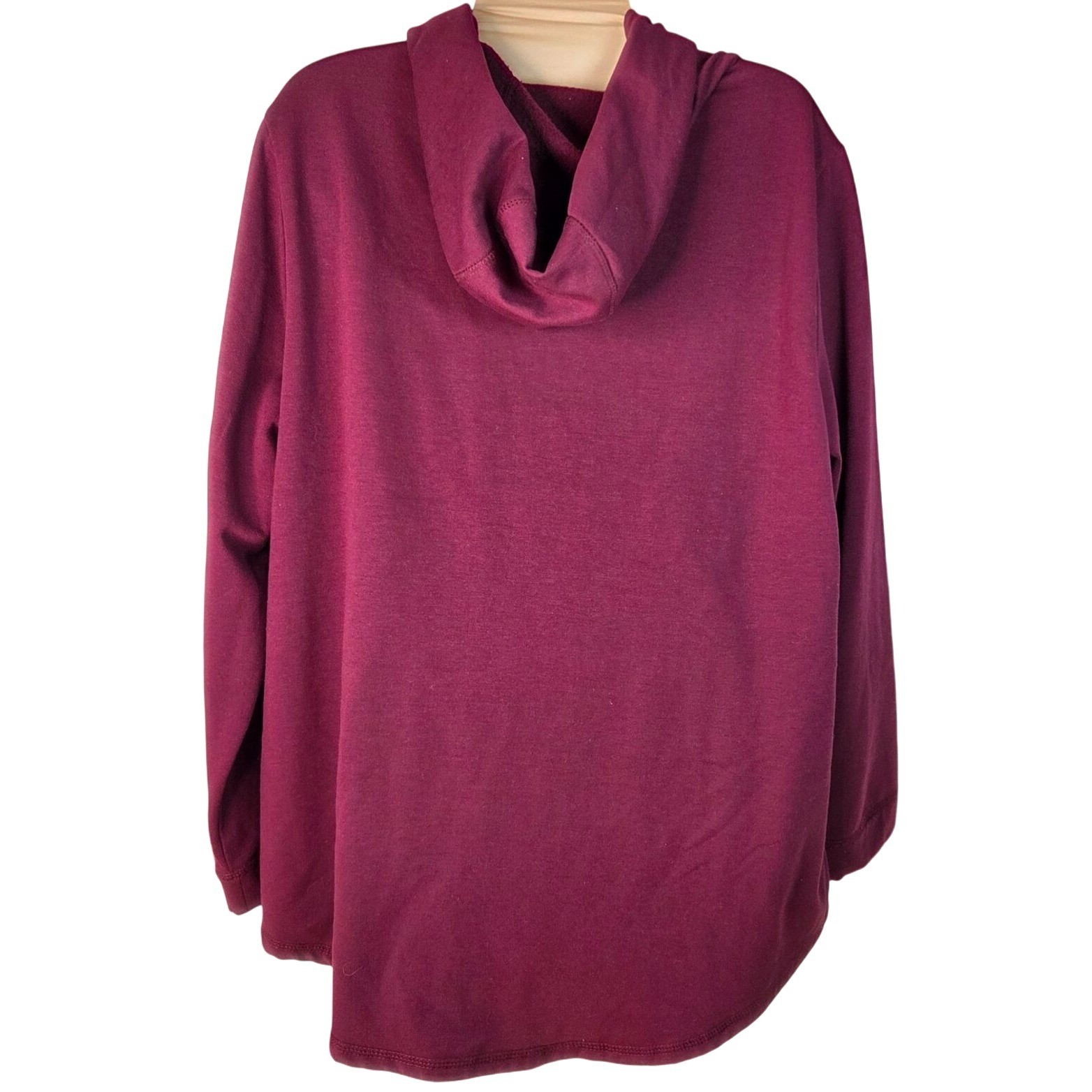 St Johns Bay Burgundy Hoodie Pullover Quilted Fro… - image 2