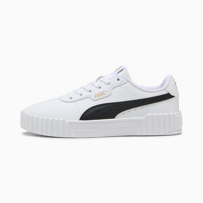 Puma Women's Carina 3.0 Sneaker, Puma White-Puma Black-Puma Gold, Puma White/Pum