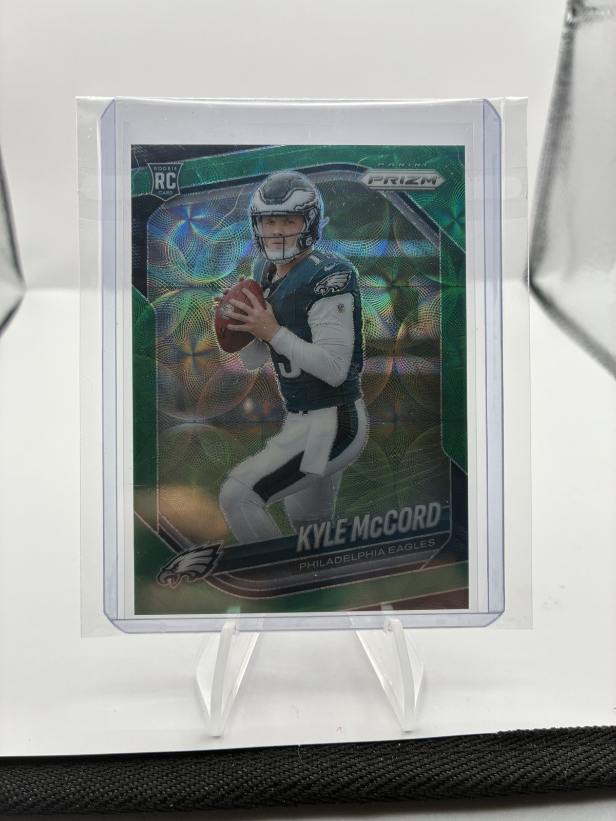 Kyle McCord 2025 Panini Prizm RC #377 Green Scope /75 Eagles