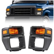 HECASA Pair Front Headlight Bezels w/Turn Signal Light Compatible with 200820...