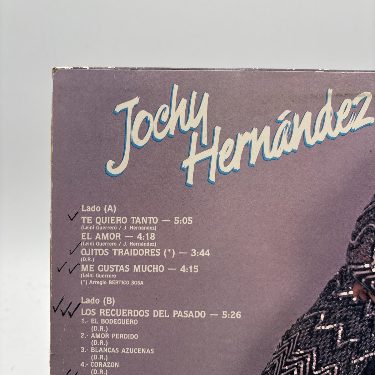 Jochy Hernandez- Latin Discos CBS Records DML-10465 Vinyl LP 1986