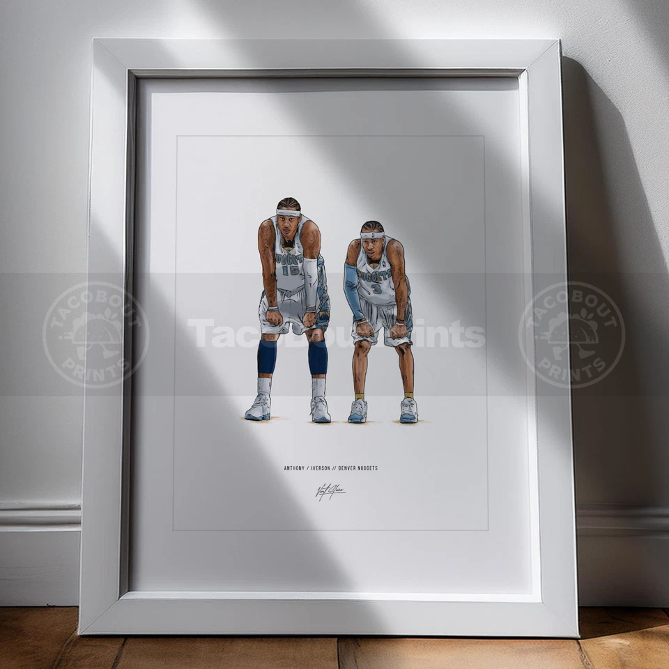 Carmelo Anthony Allen Iverson Poster Denver Nuggets Basketball 8x10 Art Print - Image 2 of 4