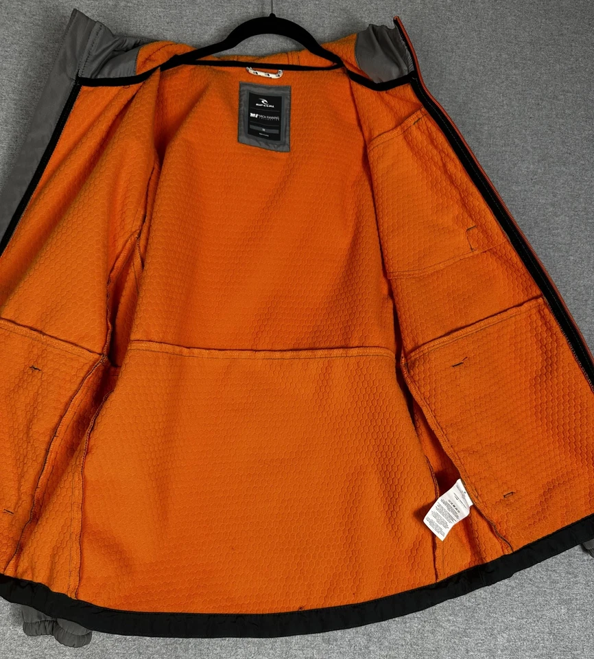 Chaqueta Rip Curl Para Hombre Gris Medio Negra Con Capucha Cremallera Completa Mick Fanning Forrada de Vellón Foto 2 de 4