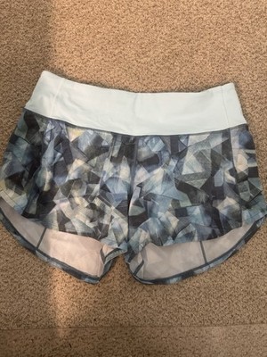 Lululemon Speed Up Short, City Shadow Alpine White Multi Blue SZ: 6