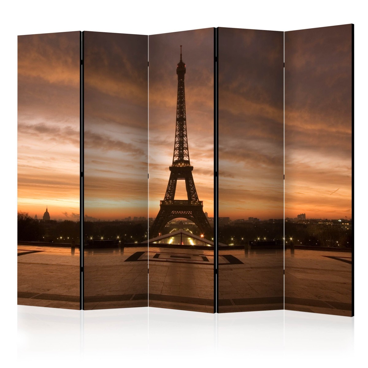 Paravent 5 volets Evening Colours of Paris 172x225cm en toile imprimée