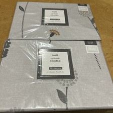 Dunelm soft handle PRINTED SCANDI FLORAL PILLOWCASE  OXFORD x2 BNWT