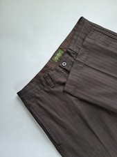     Eddie Bauer Men's Flat Front Cotton Chinos 35x34 Dark Brown Herringbone