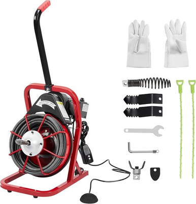 #ad Electric Drain Cleaner 370W 1700 RPM75ft 1 2quot; Cable for 1 4quot; PipesClog Remover $296.05