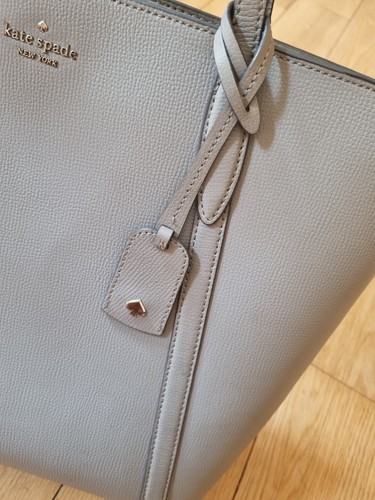 Kate Spade New York Cara Women's Leather Tote Bag Large Grey - Picture 2 of 24