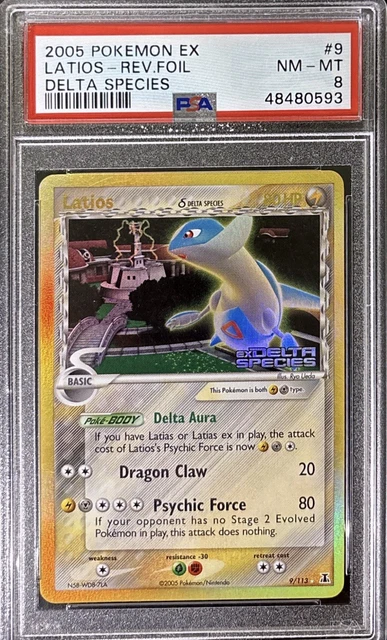 LATIOS REVERSE FOIL PSA 8 2005 POKEMON EX DELTA SPECIES #9/113