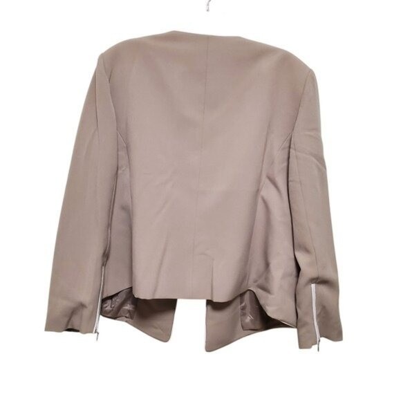 Crop Jacket Split Zipper Cuff Career Neutral Offi… - image 2