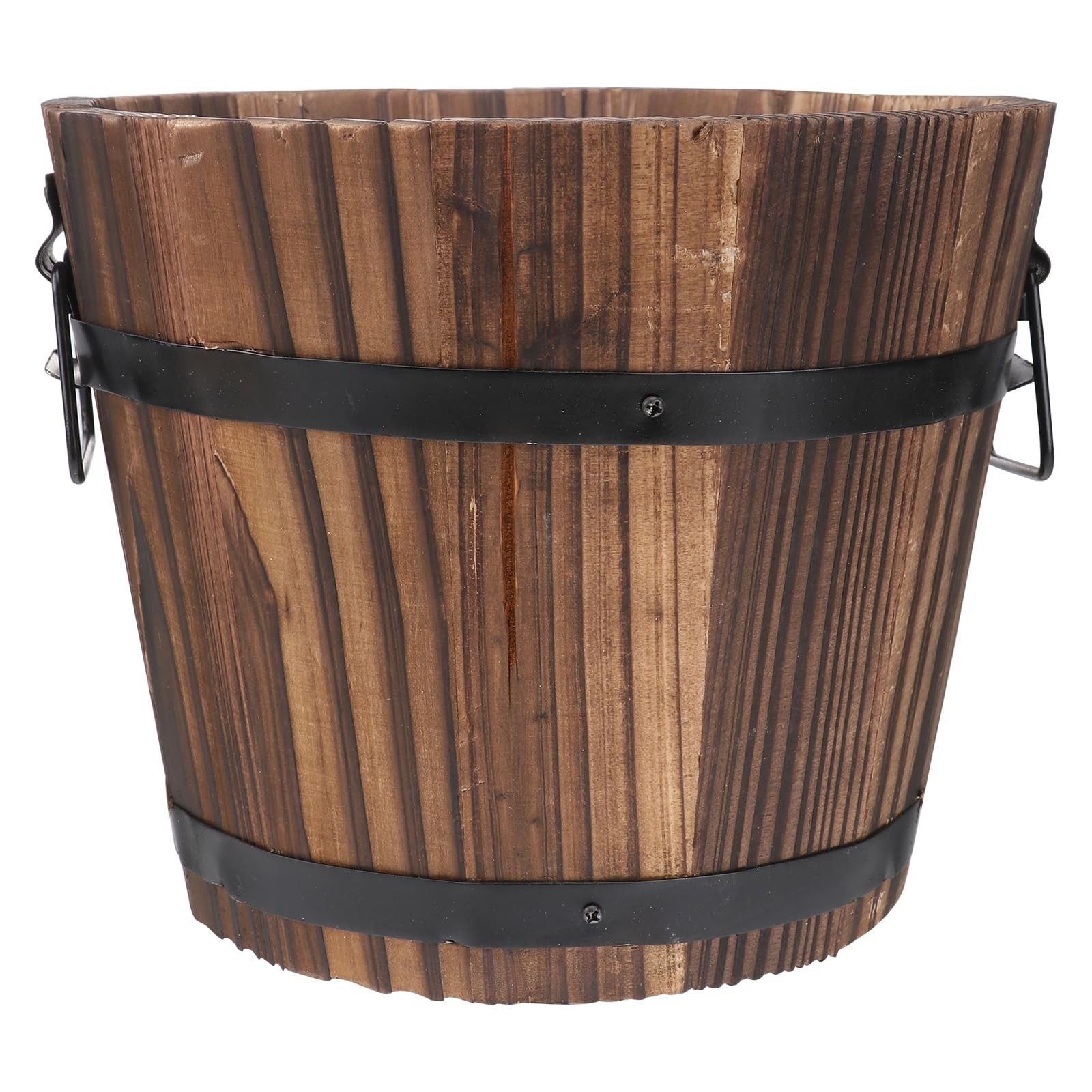 Large Wooden Whiskey Barrel Planter for Garden Flowers and Plants