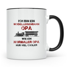 Modelleisenbahn Opa Tasse cooler Spruch Geschenk für Großvater Eisenbahn
