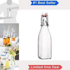 Swing Top Glass Bottle 8.5 oz Clear Leak Proof Airtight Stopper Oil Vinegar