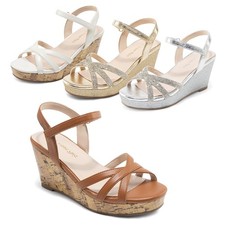 Kids Girls Wedges Sandals Summer Platform Sandals Wedding Party Dress Sandals