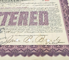 Diamond Jim Brady Signed Providence Securities Gold Debenture Brayton Estate '10