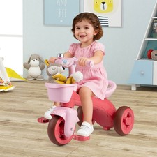 Kids Trike w/Limited Steering Ergonomic Seat Front  Rear Storage Baskets
