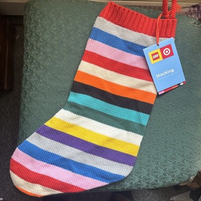 Lego Christmas Stocking Striped Sweater Knit Decor NWT