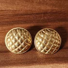 Vintage Textured Round Goldtone Earrings Pierced Costume Jewelry